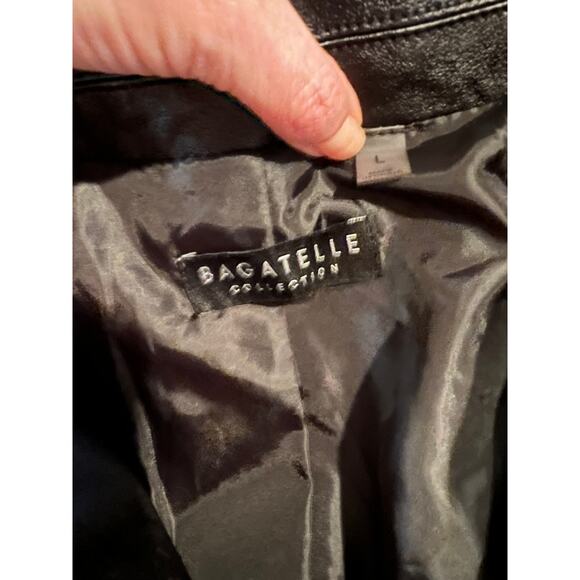 Bagatelle Collection Faux Leather Blazer Jacket Black L - Picture 6 of 8